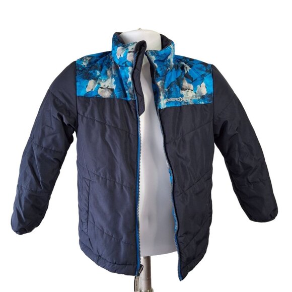X Zero Posur Winter Puffer Coat Zipp Boys Medium Blue Gray - Picture 1 of 6